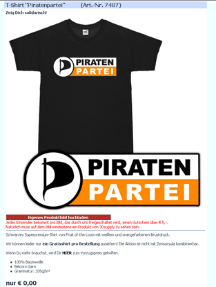 Screenshot 3Dsupply Piratenpartei T-Shirt