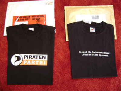 Piraten und Anti Internetsperren T-Shirt